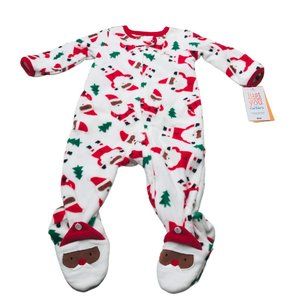 Just One You Made By Carter's Baby Size 6 Month Dark Santa Footed Pajama New